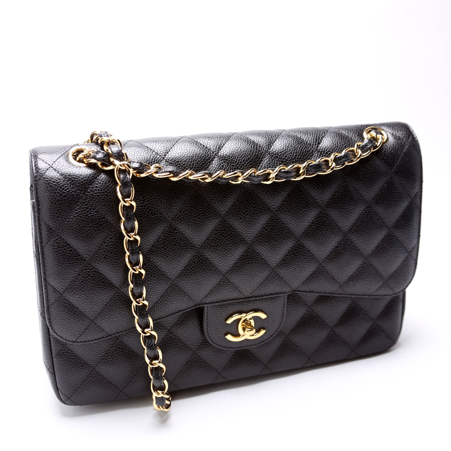 Classic Flap Jumbo Caviar 25-28M Black
