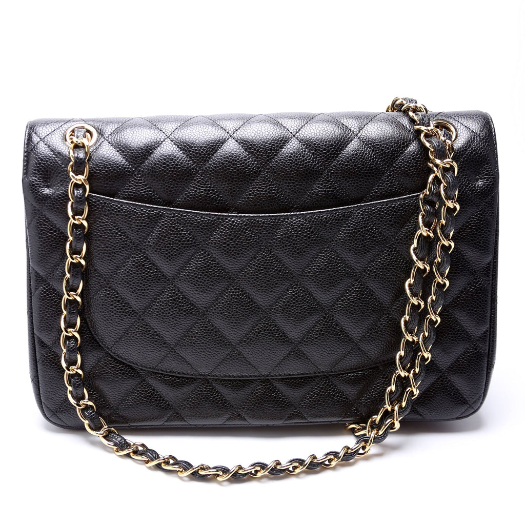 Classic Flap Jumbo Caviar 25-28M Black