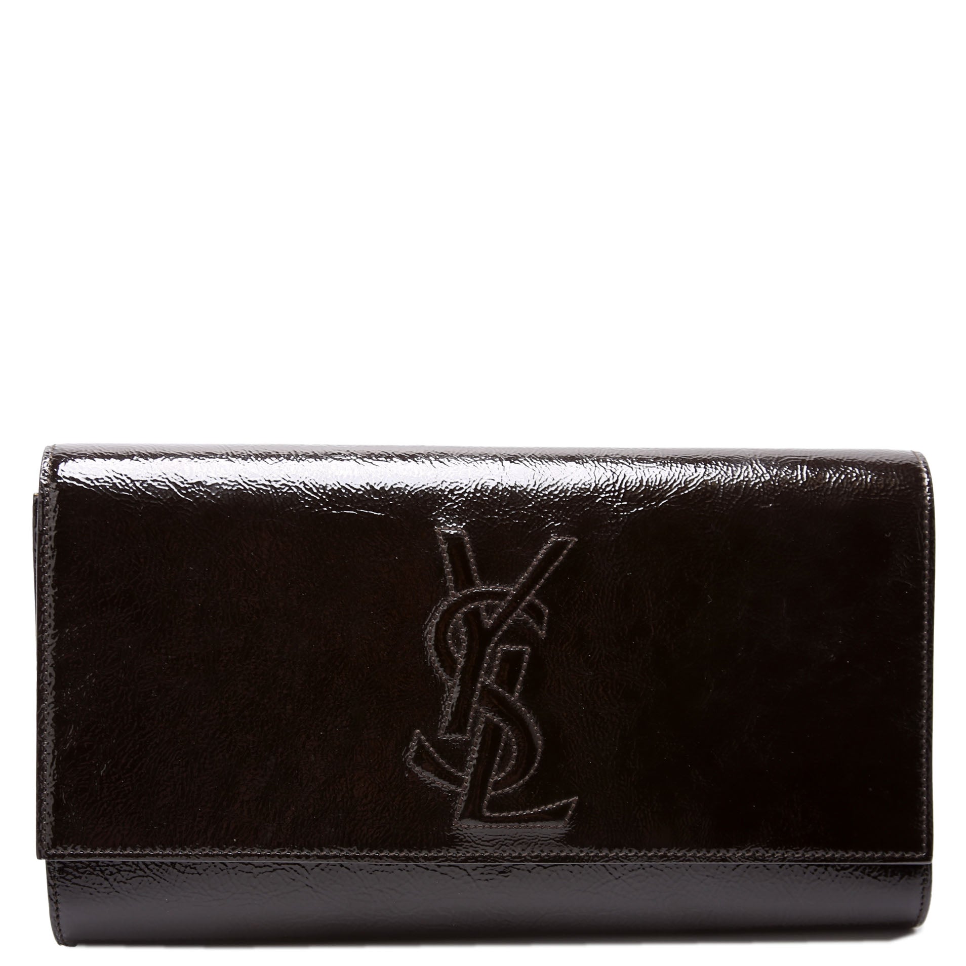 Belle De Jour Clutch Textured Patent 347990 Black