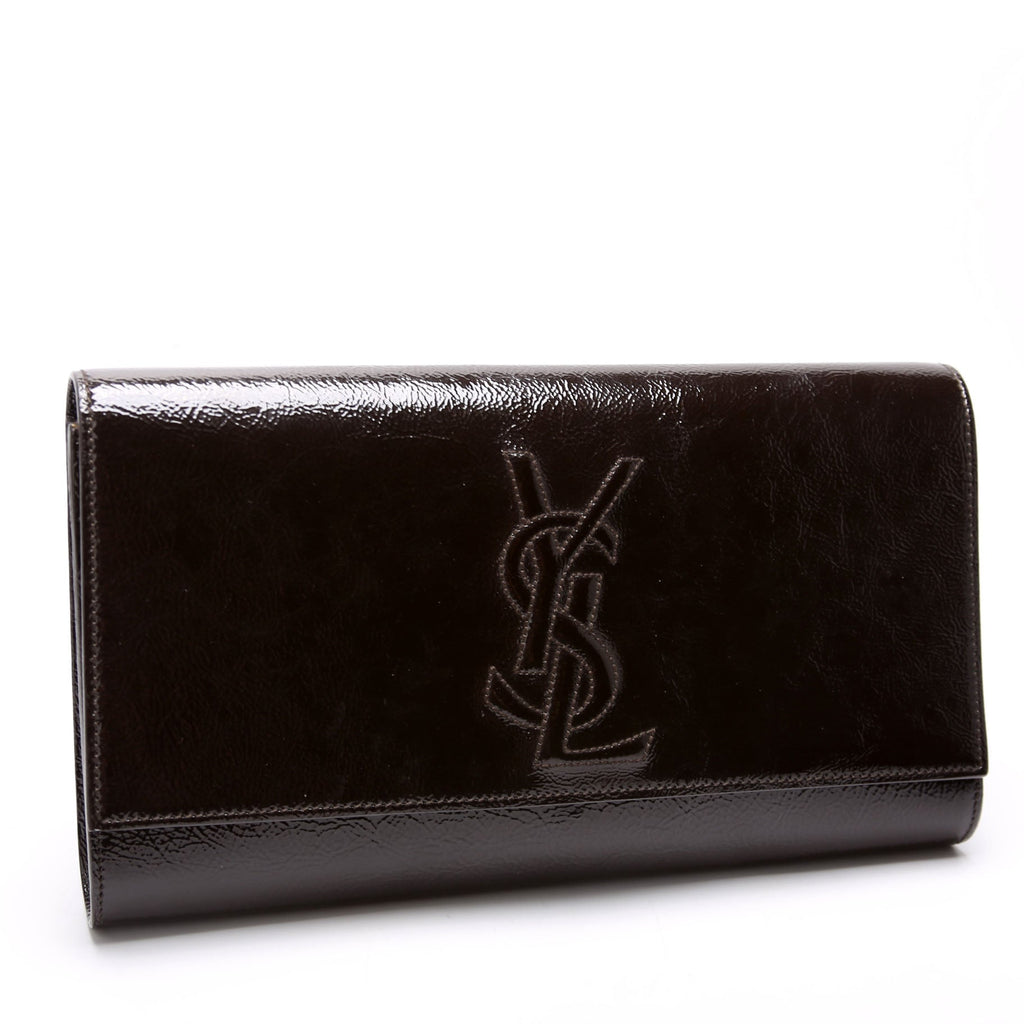 Belle De Jour Clutch Textured Patent 347990 Black