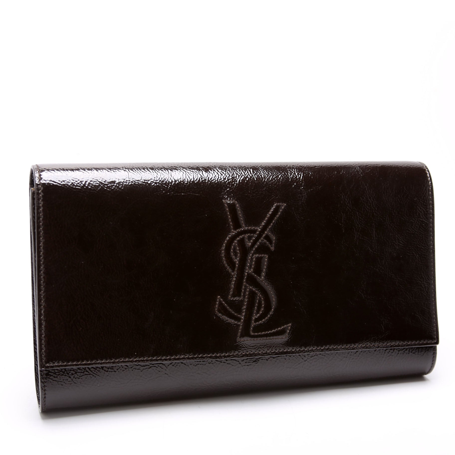 Belle De Jour Clutch Textured Patent 347990 Black