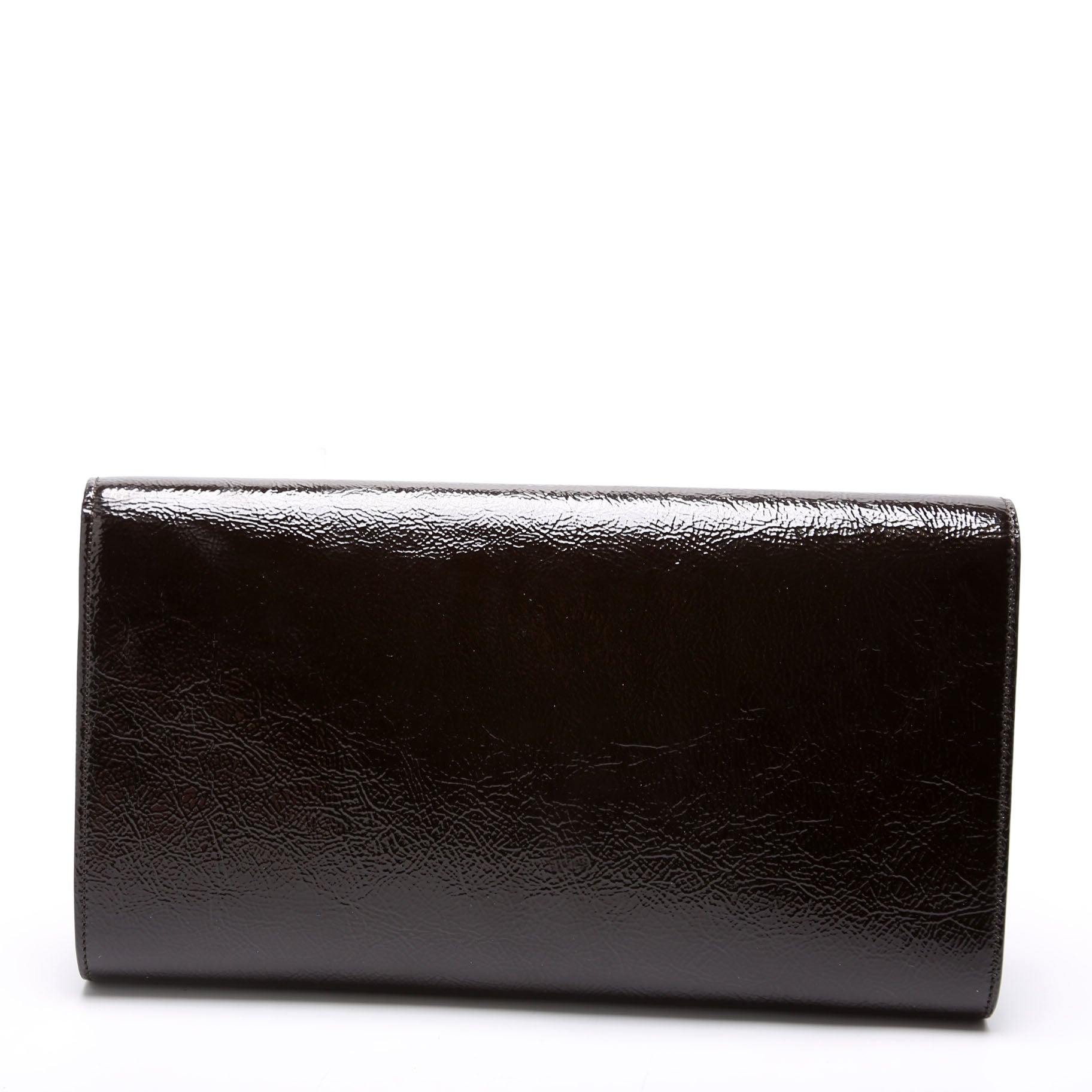 Belle De Jour Clutch Textured Patent 347990 Black