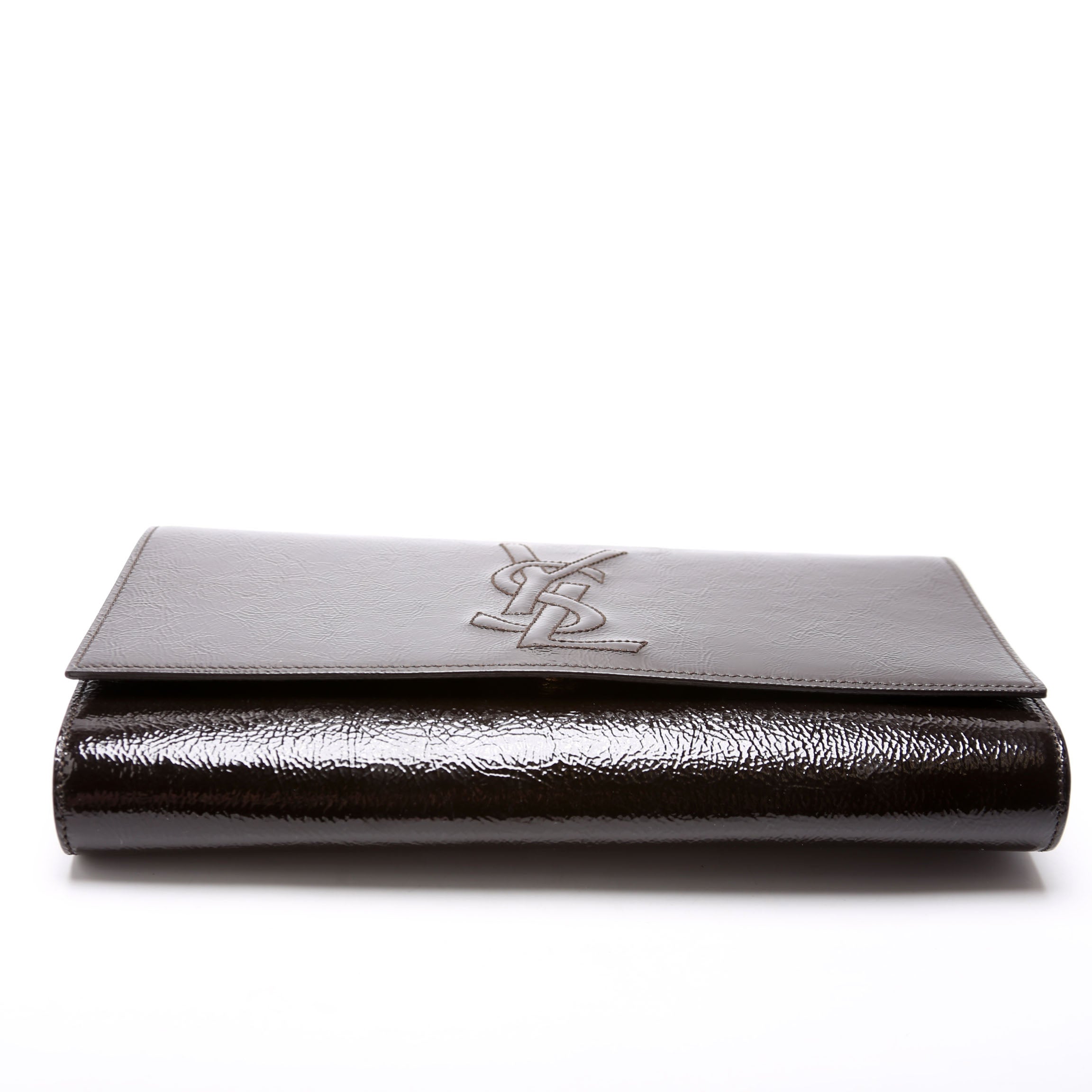 Belle De Jour Clutch Textured Patent 347990 Black