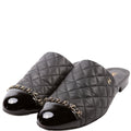 Cap Toe Quilted Chain Mules Size 39.5