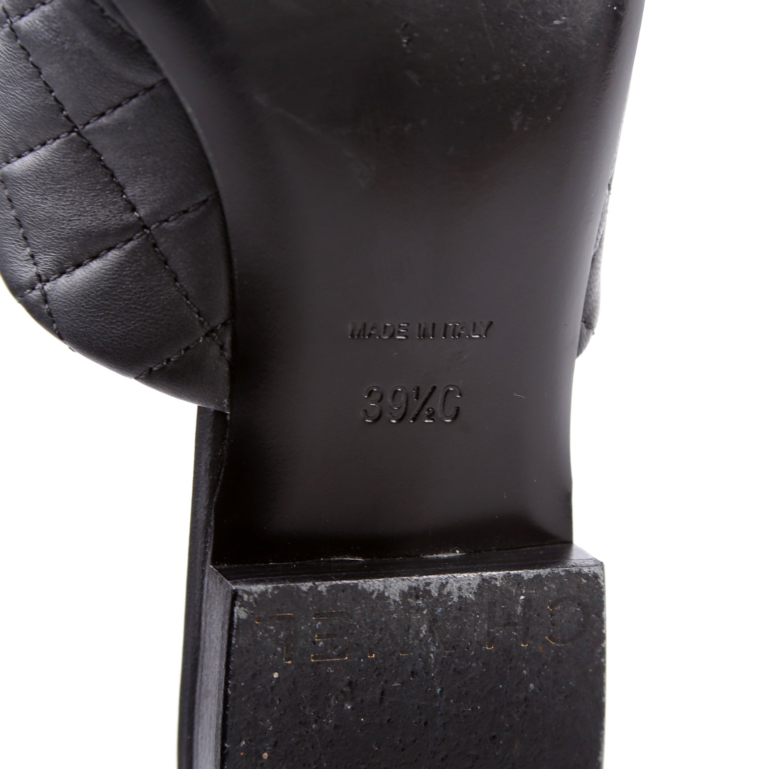 Cap Toe Quilted Chain Mules Size 39.5