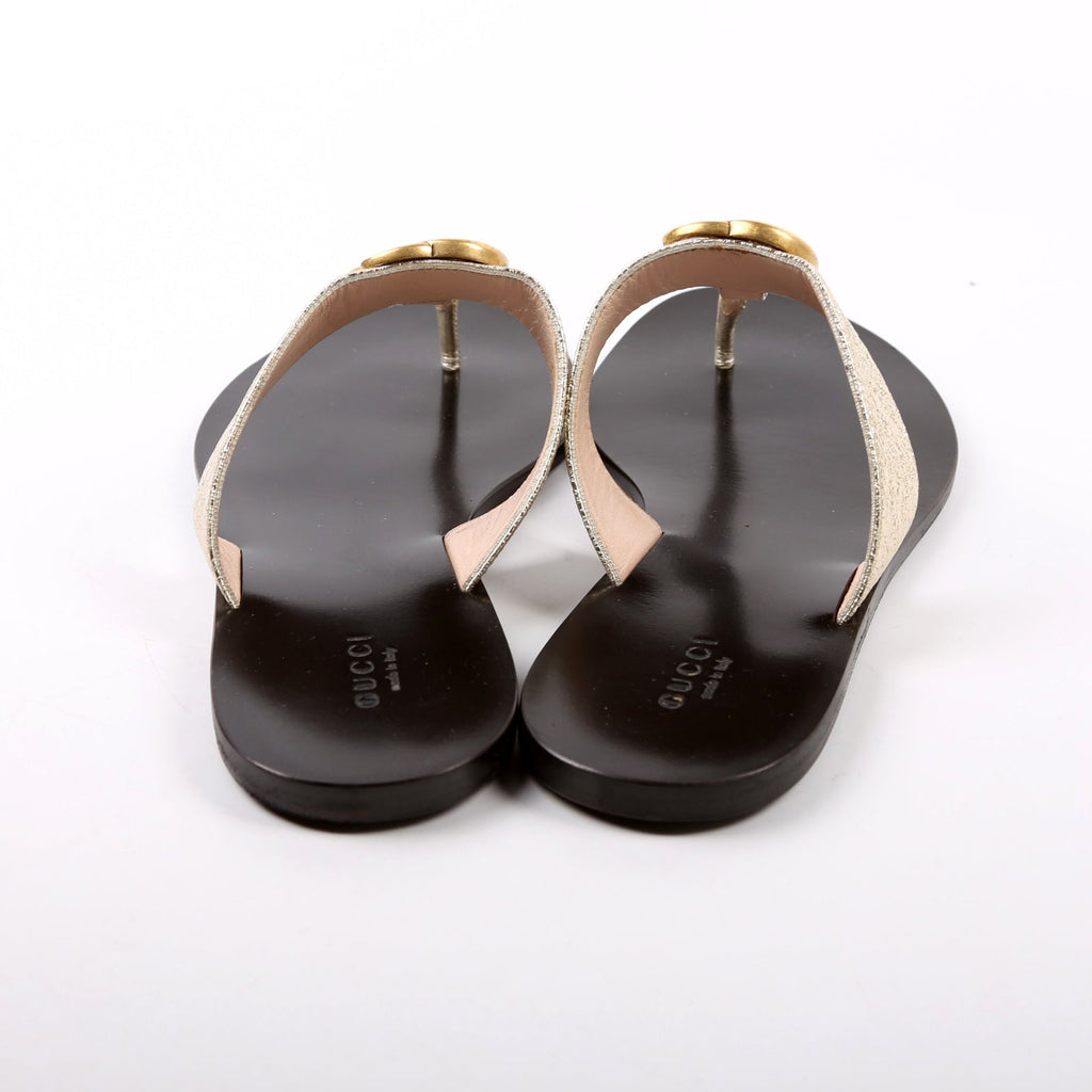 Marmont T Strap Sandals Size 39.5 Gold/Black