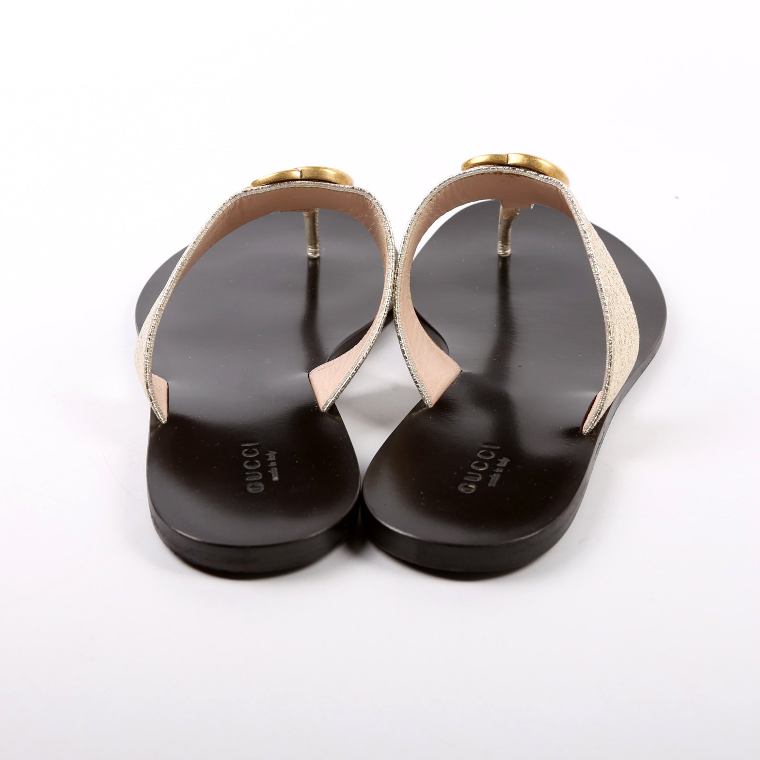 Marmont T Strap Sandals Size 39.5 Gold/Black