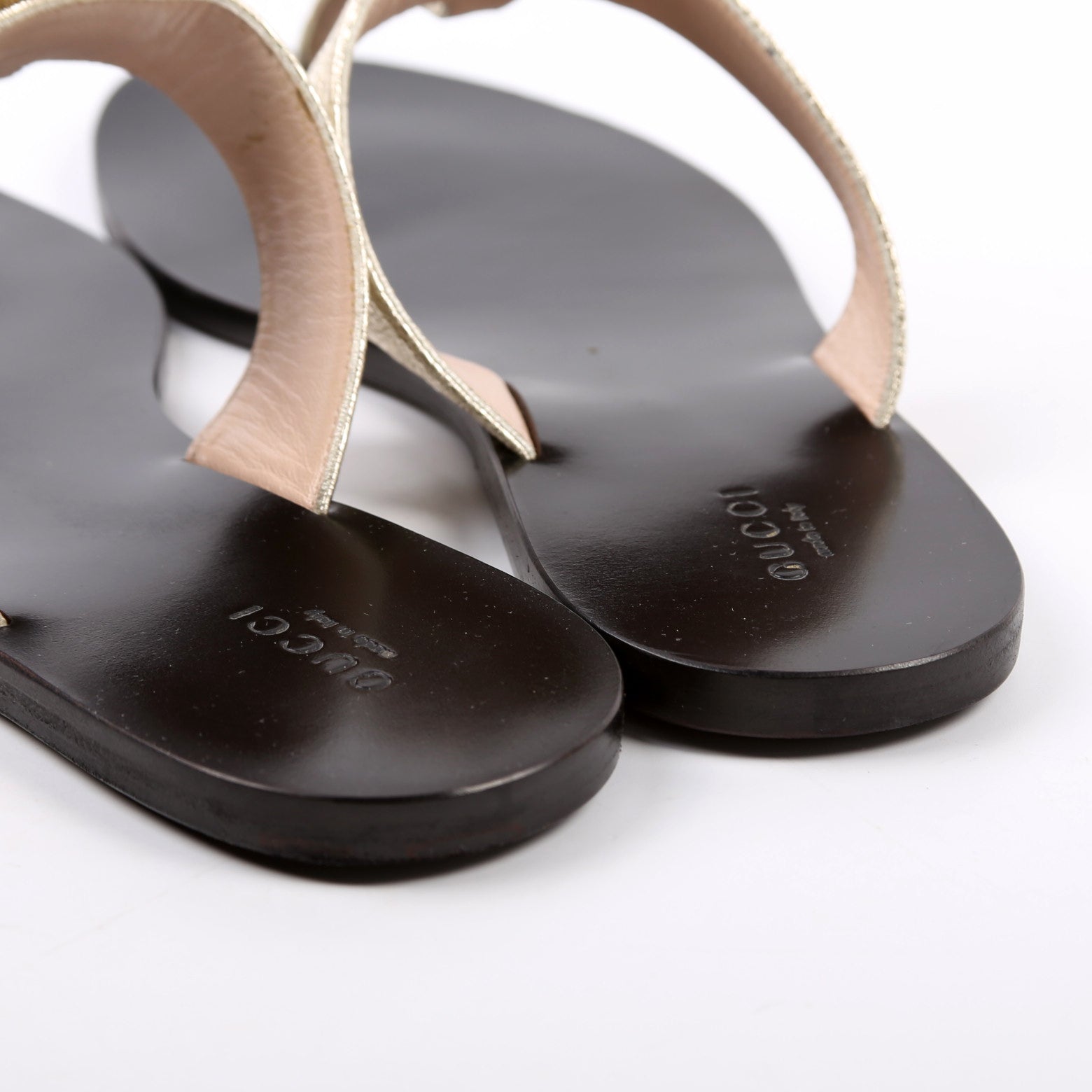 Marmont T Strap Sandals Size 39.5 Gold/Black