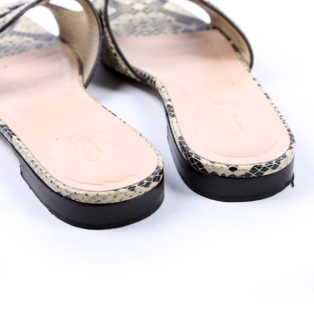 Python Interlocking G Flats Size 37 Beige/Black