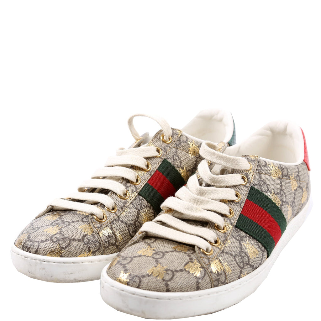 Ace Web GG Supreme Bee Sneakers Size 36 Beige/Multicolor