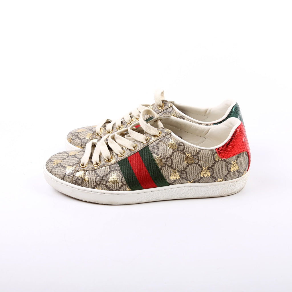 Ace Web GG Supreme Bee Sneakers Size 36 Beige/Multicolor