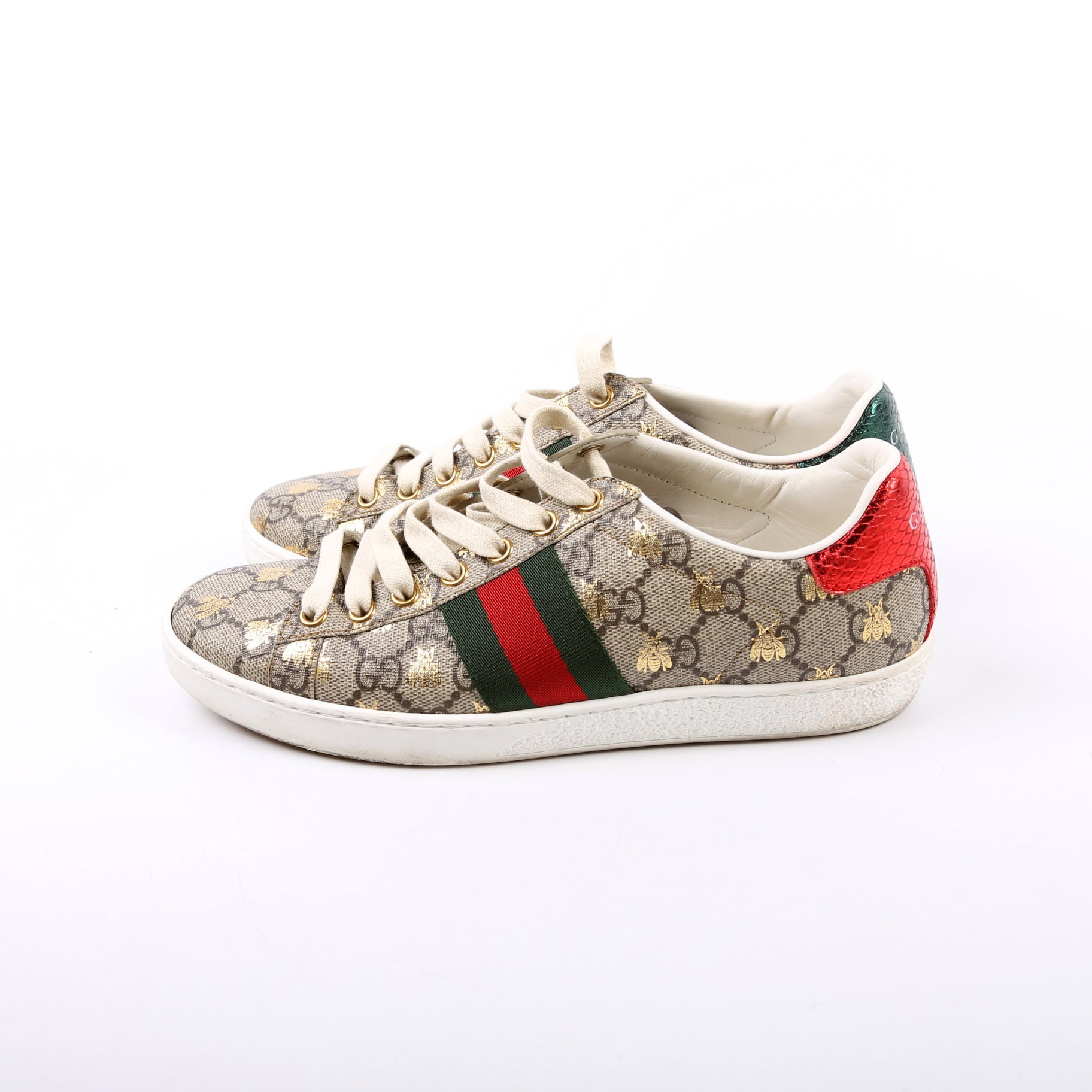 Ace Web GG Supreme Bee Sneakers Size 36 Beige/Multicolor