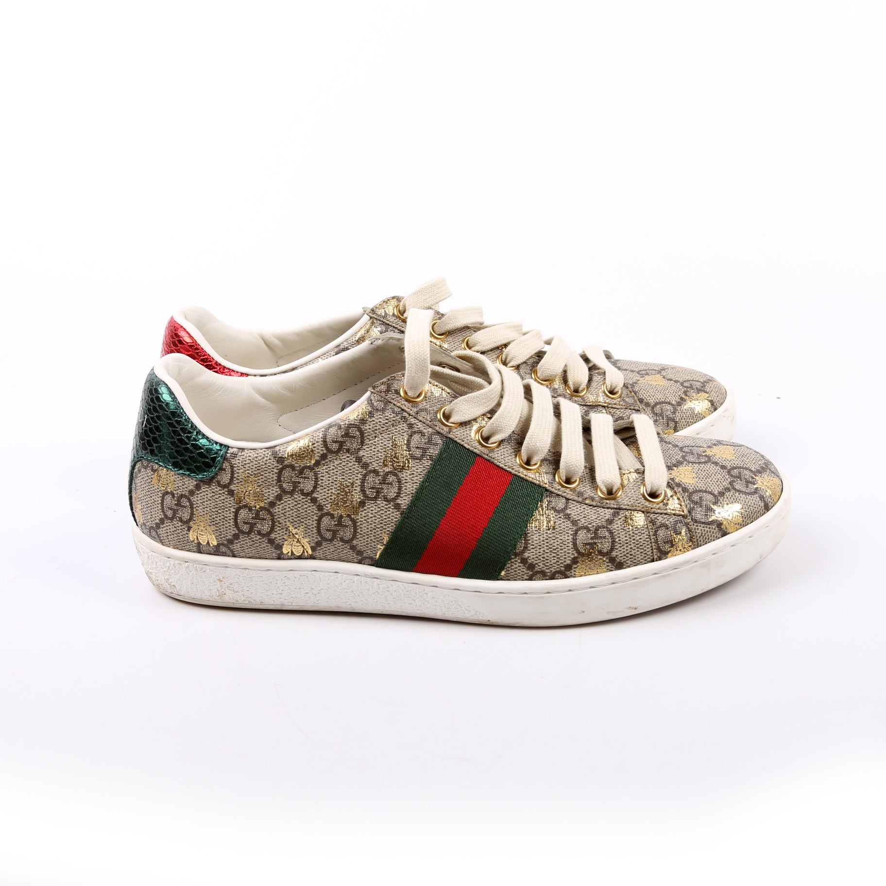 Ace Web GG Supreme Bee Sneakers Size 36 Beige/Multicolor
