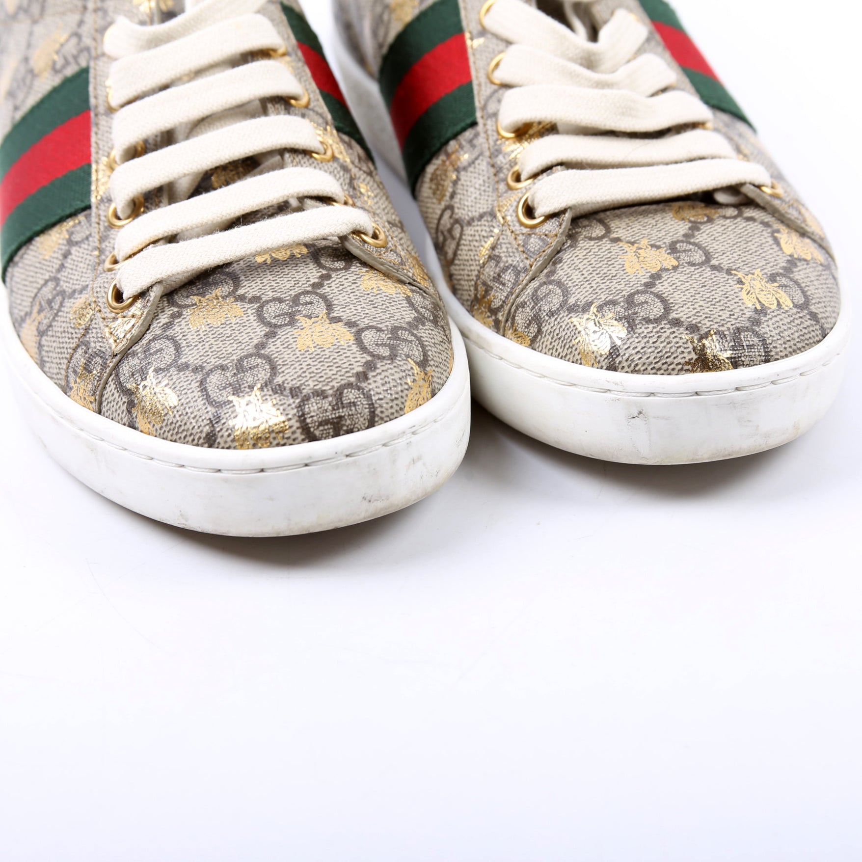 Ace Web GG Supreme Bee Sneakers Size 36 Beige/Multicolor