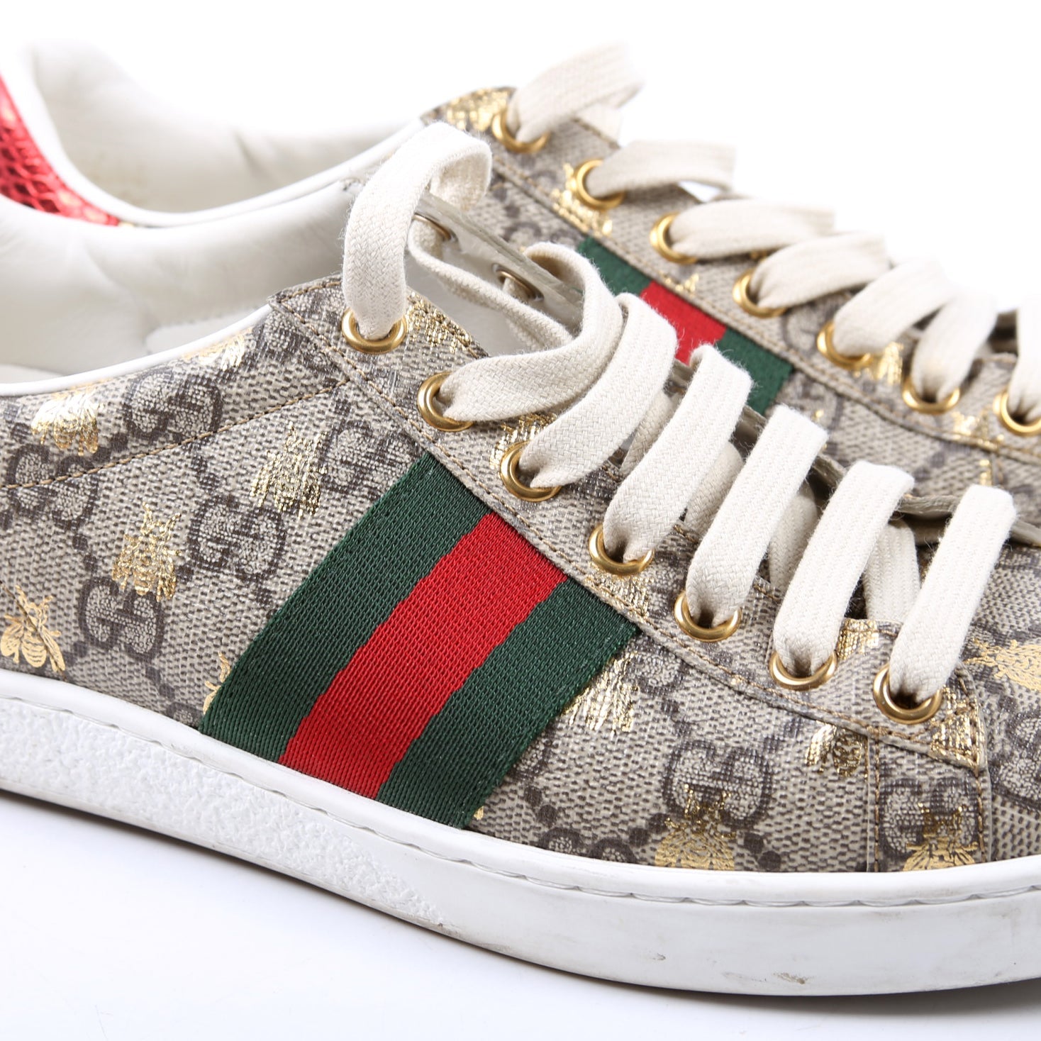 Ace Web GG Supreme Bee Sneakers Size 36 Beige/Multicolor