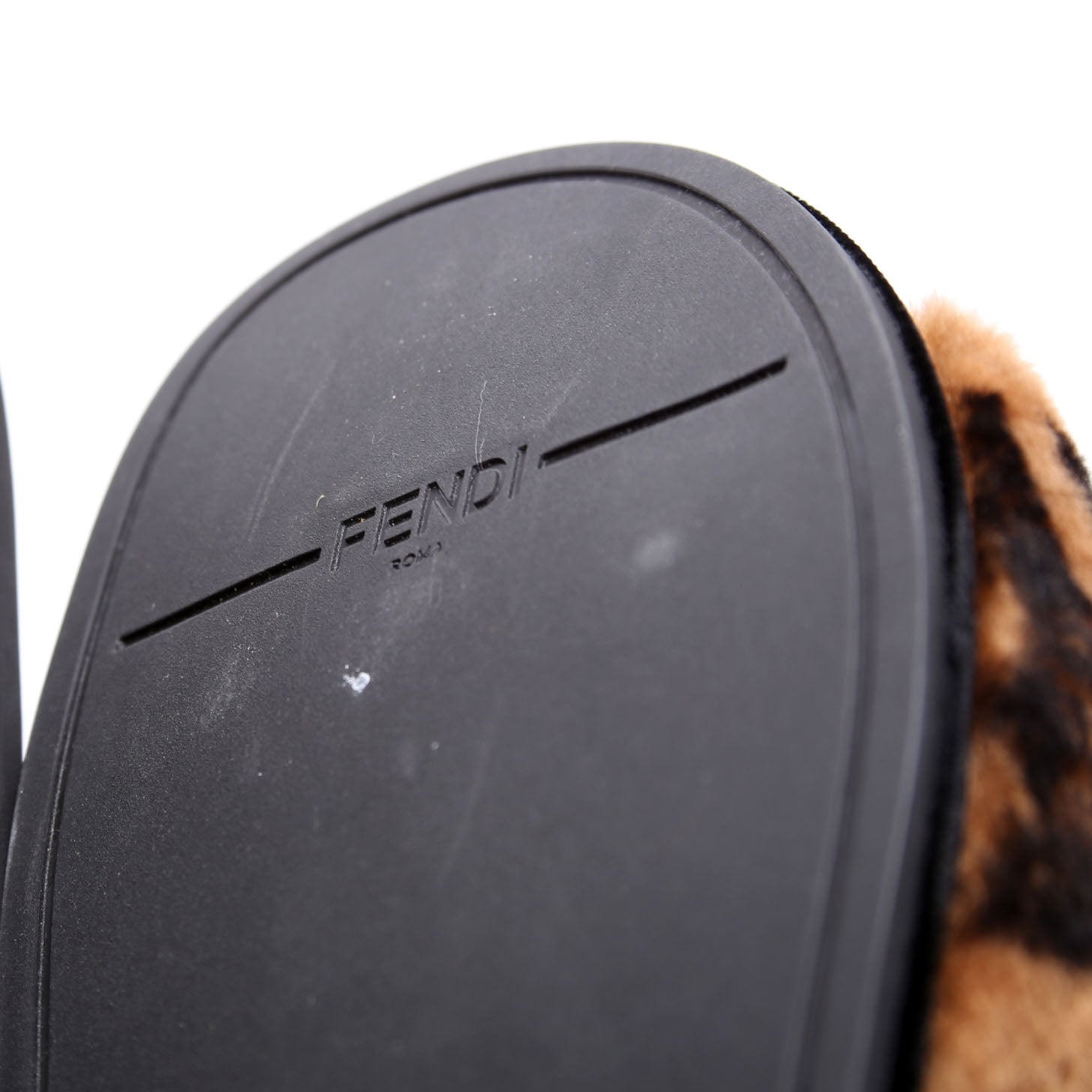 FF Logo Shearling Slides Size 37