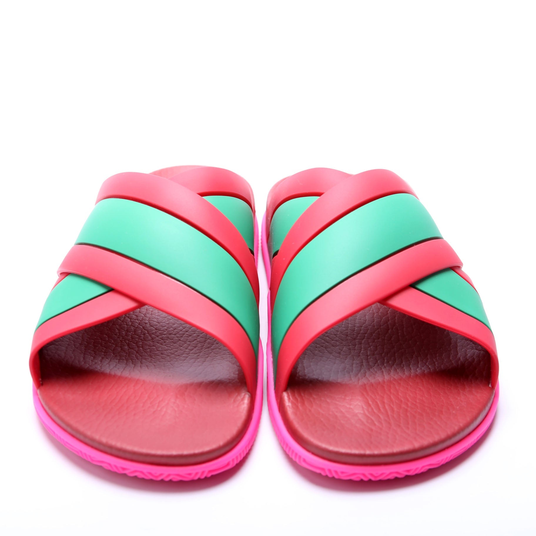 Gucci Criss Cross Web Rubber Slides Size 42