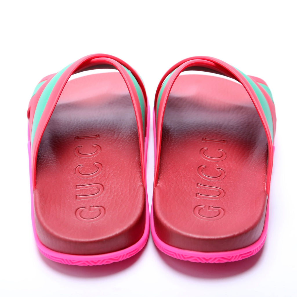 Gucci Criss Cross Web Rubber Slides Size 42