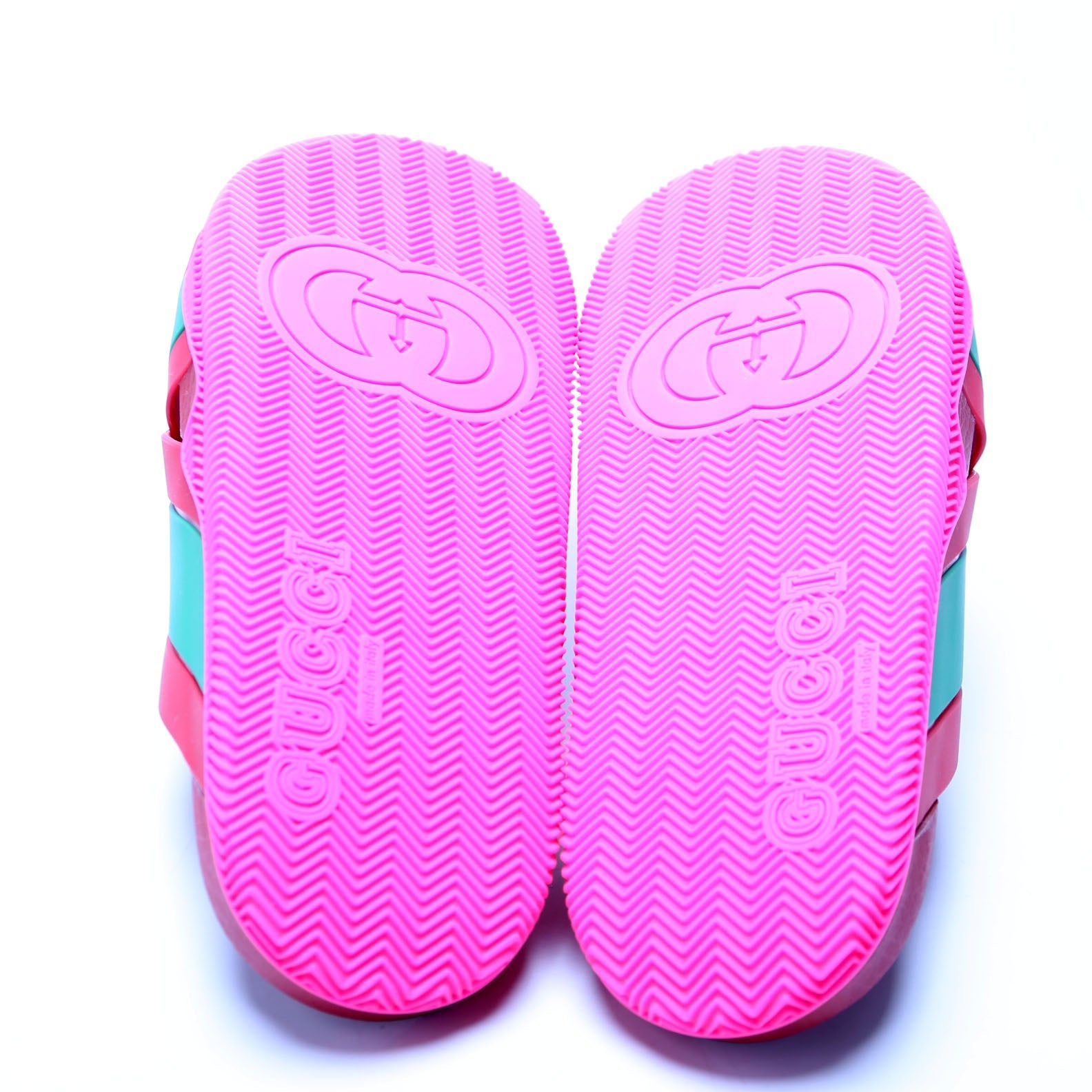 Gucci Criss Cross Web Rubber Slides Size 42