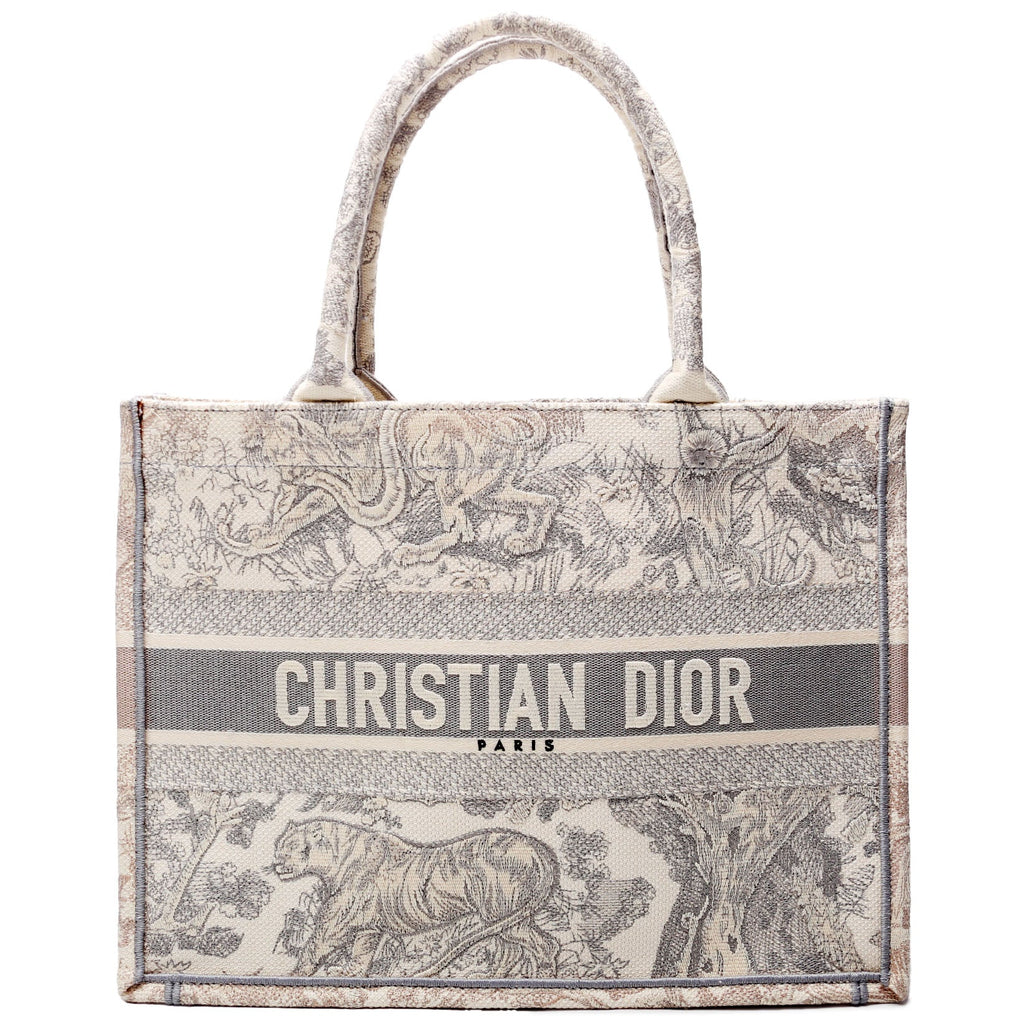 Book Tote Medium Etoile De Jouy Grey/Cream