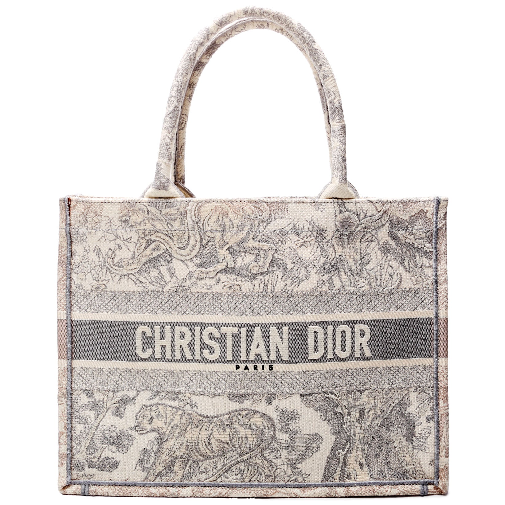 Book Tote Medium Etoile De Jouy Grey/Cream
