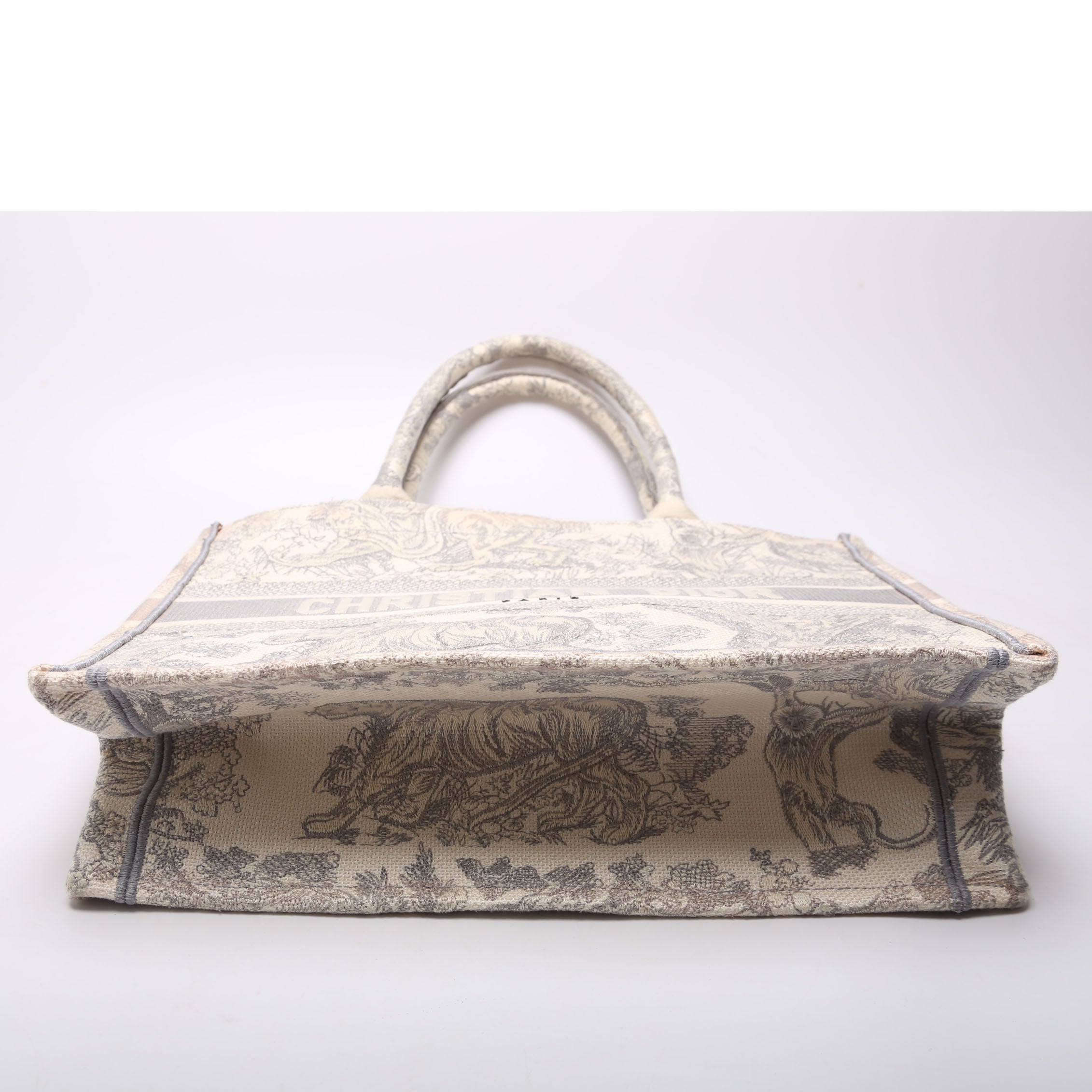 Book Tote Medium Etoile De Jouy Grey/Cream