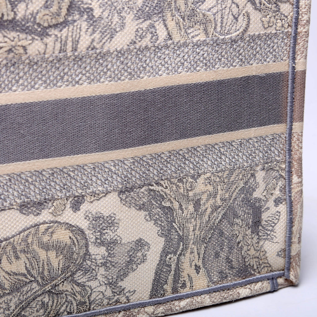 Book Tote Medium Etoile De Jouy Grey/Cream