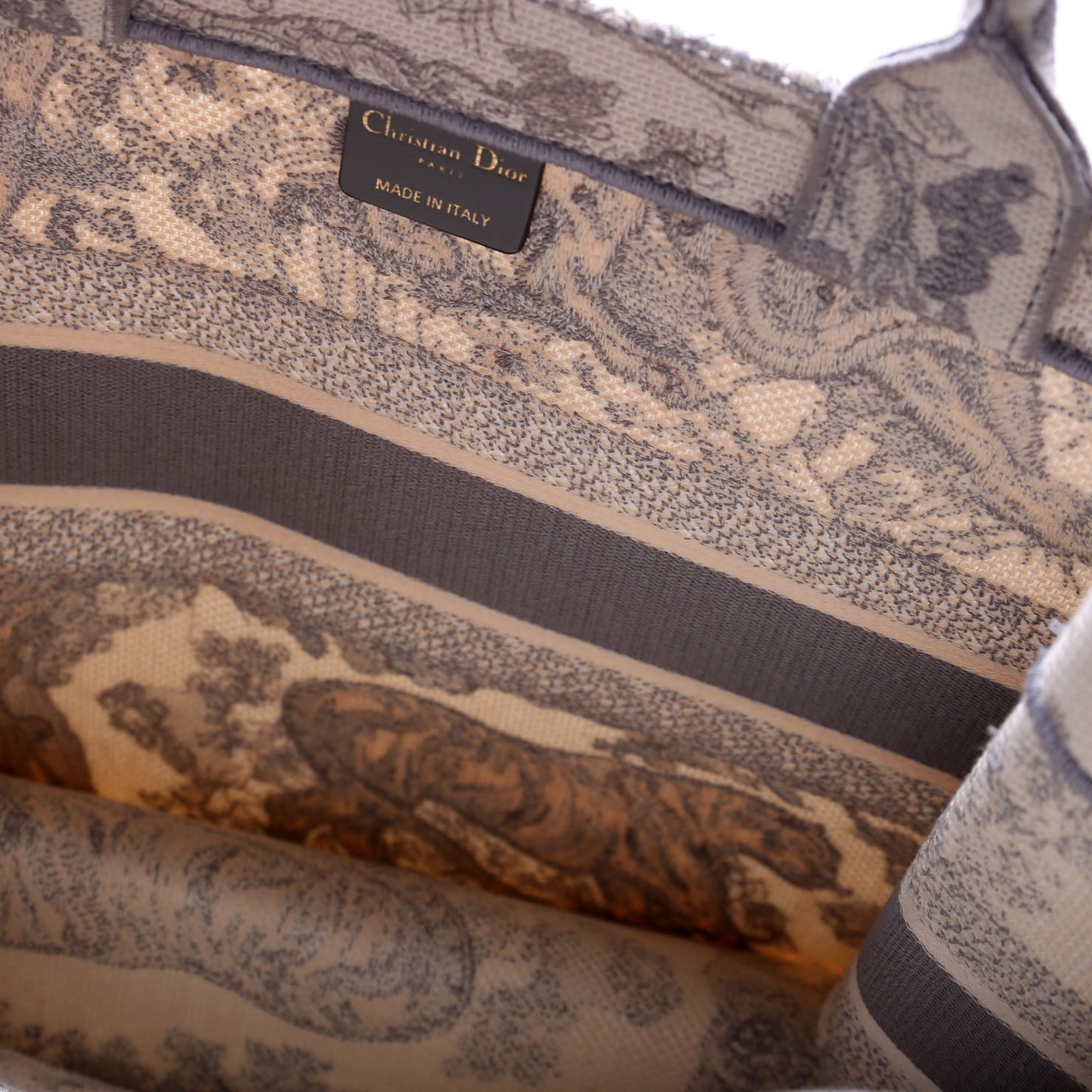 Book Tote Medium Etoile De Jouy Grey/Cream