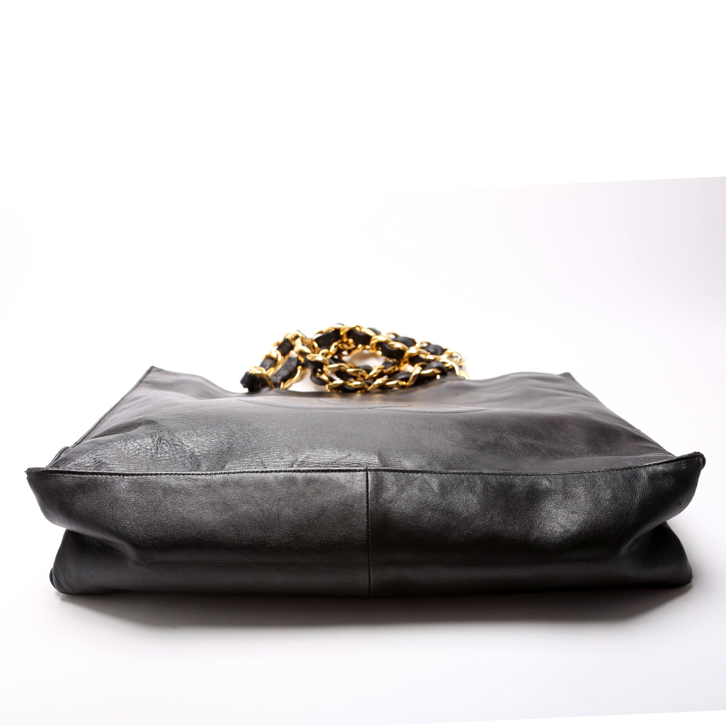 CC Lambskin Chain Tote Extra Large Vintage 2M Black