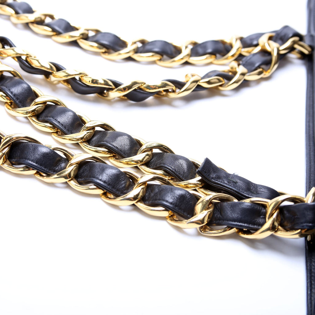 CC Lambskin Chain Tote Extra Large Vintage 2M Black