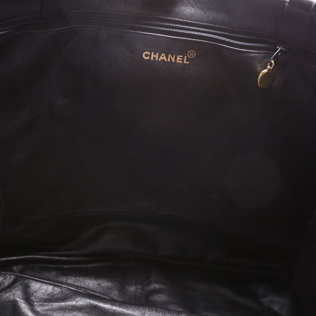 CC Lambskin Chain Tote Extra Large Vintage 2M Black
