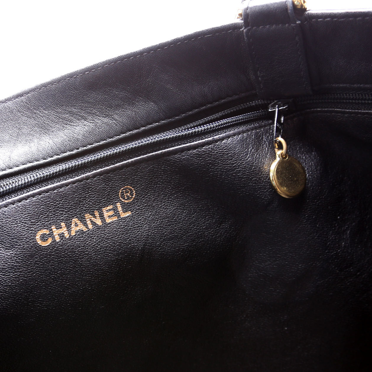 CC Lambskin Chain Tote Extra Large Vintage 2M Black