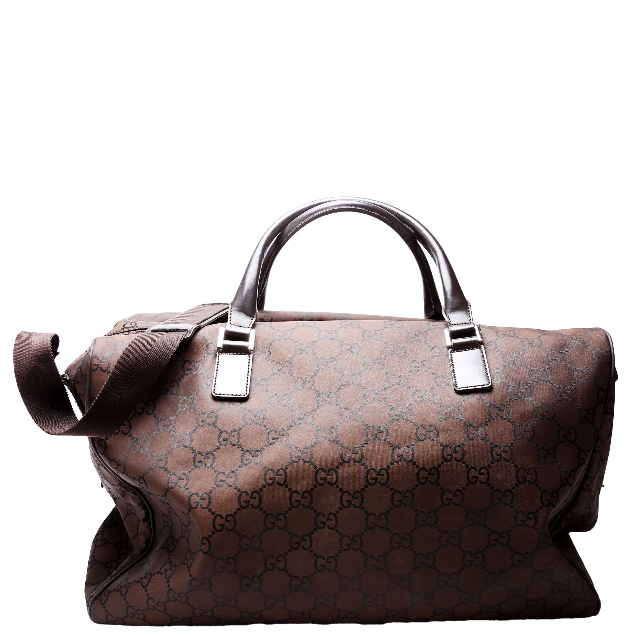 190629 GG Canvas Large Duffle Brown