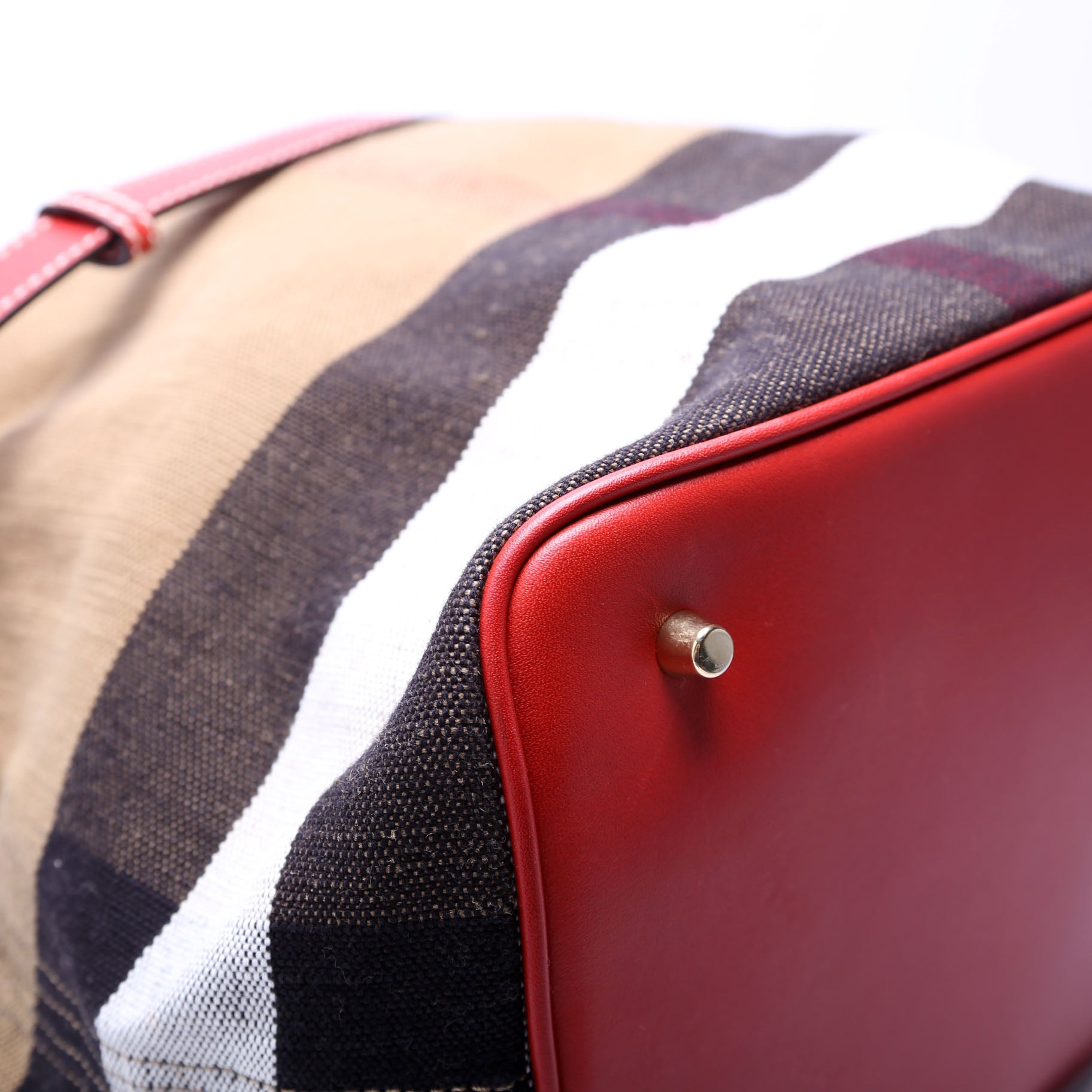 Canvas Mega Check Ashby Hobo Medium Red