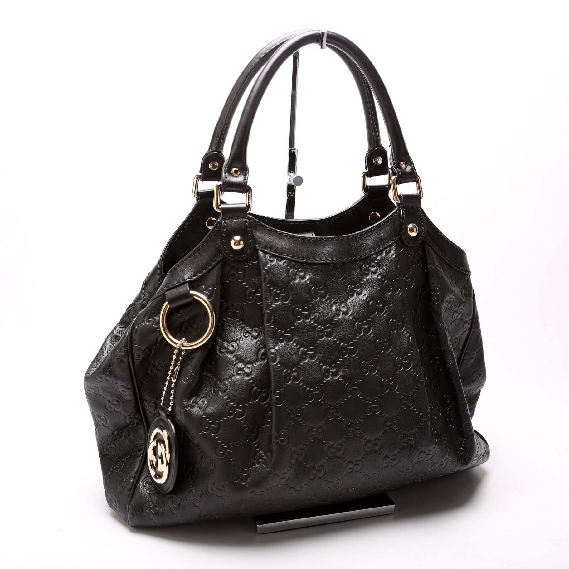211944 Sukey GG Leather Medium Black