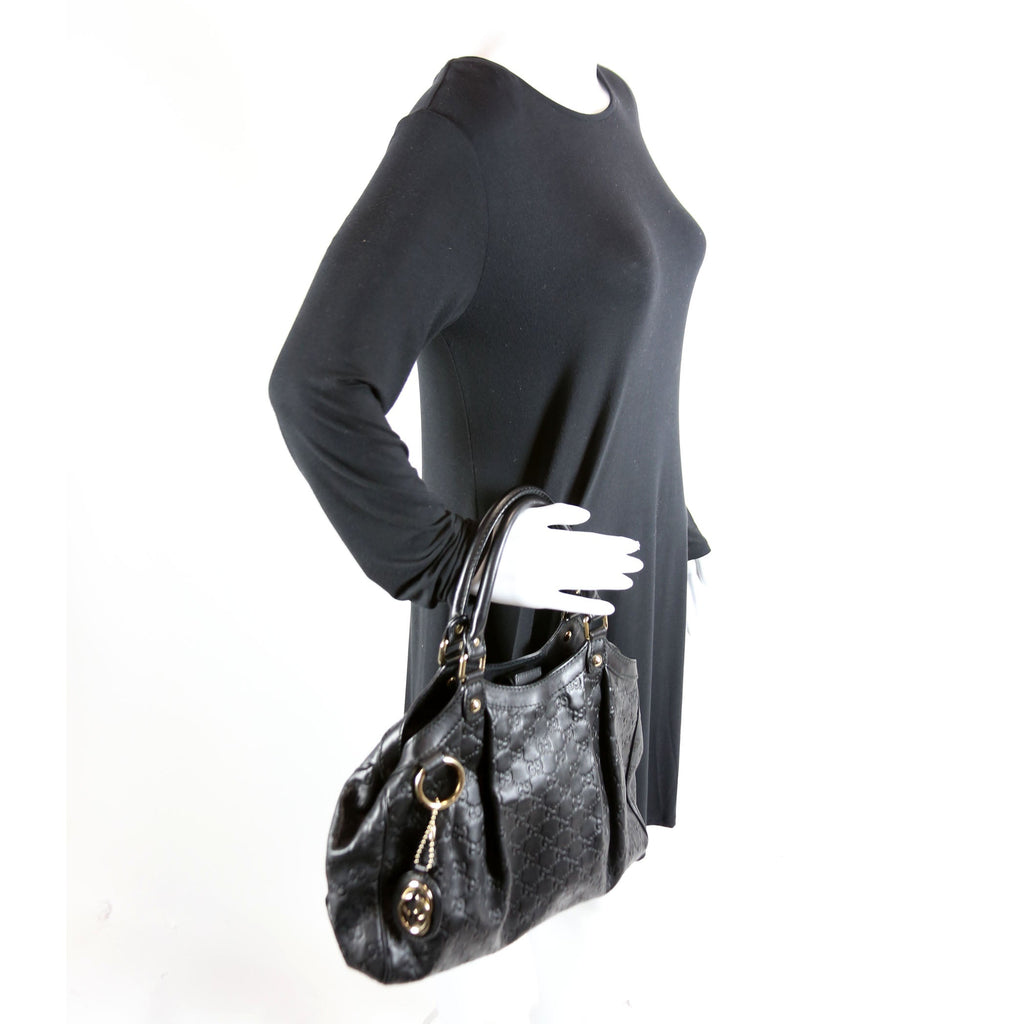 211944 Sukey GG Leather Medium Black