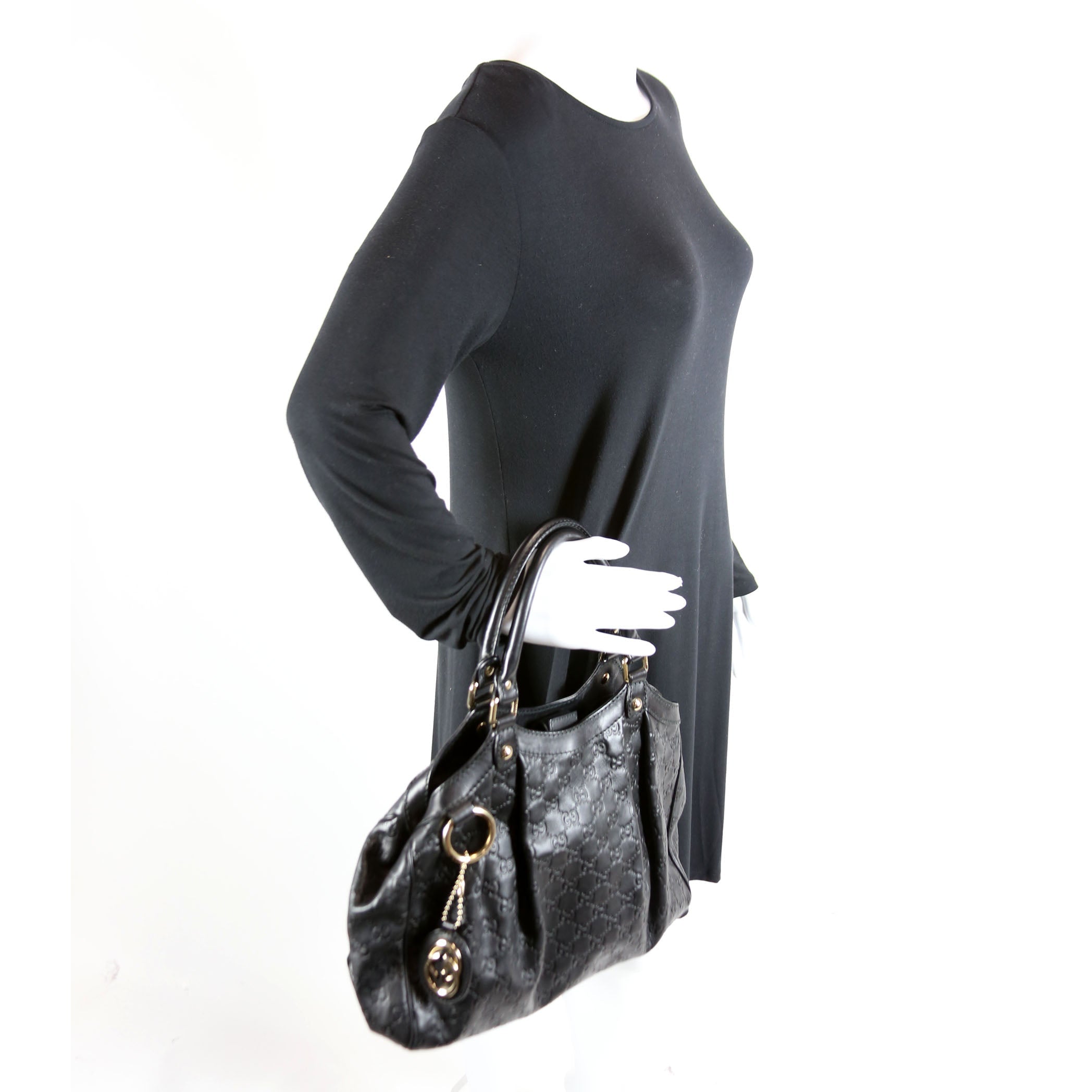 211944 Sukey GG Leather Medium Black