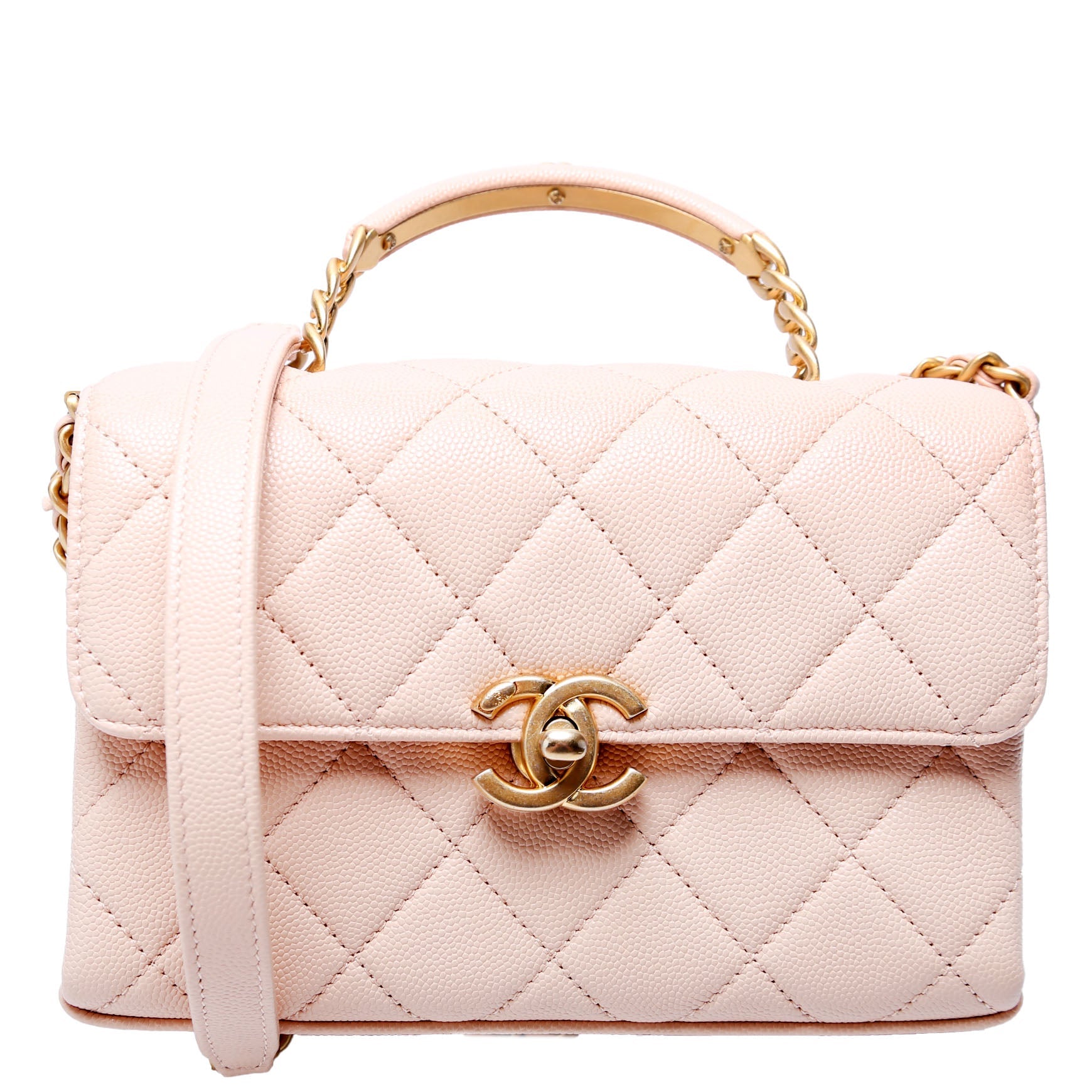 Carry Me Top Handle Caviar Small RFID Peach