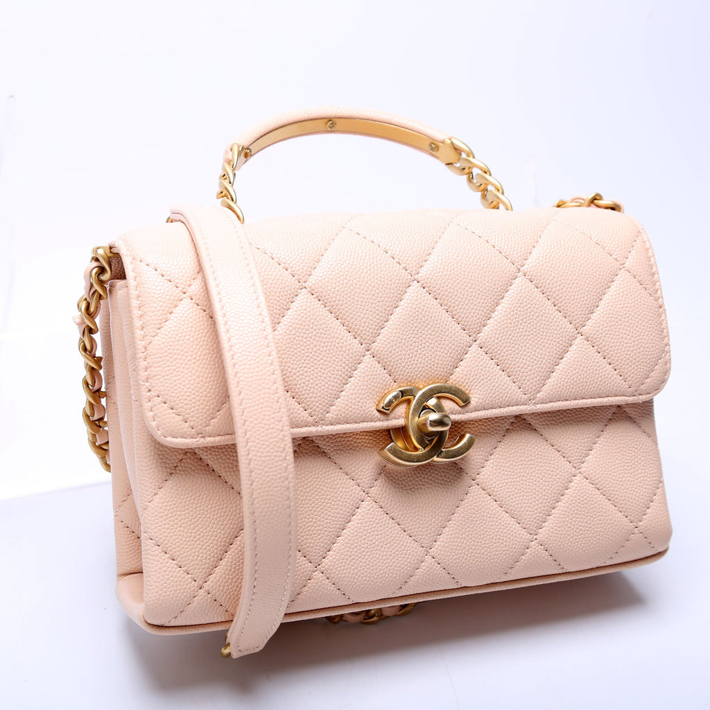 Carry Me Top Handle Caviar Small RFID Peach