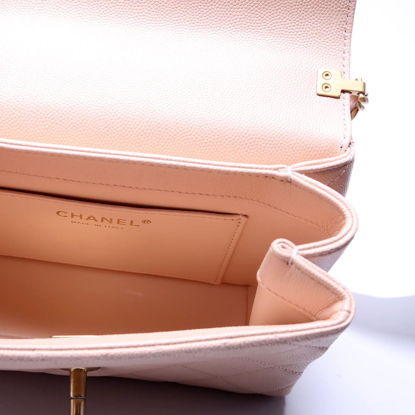 Carry Me Top Handle Caviar Small RFID Peach