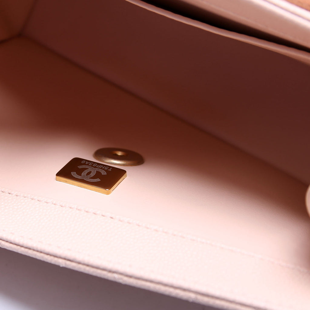 Carry Me Top Handle Caviar Small RFID Peach