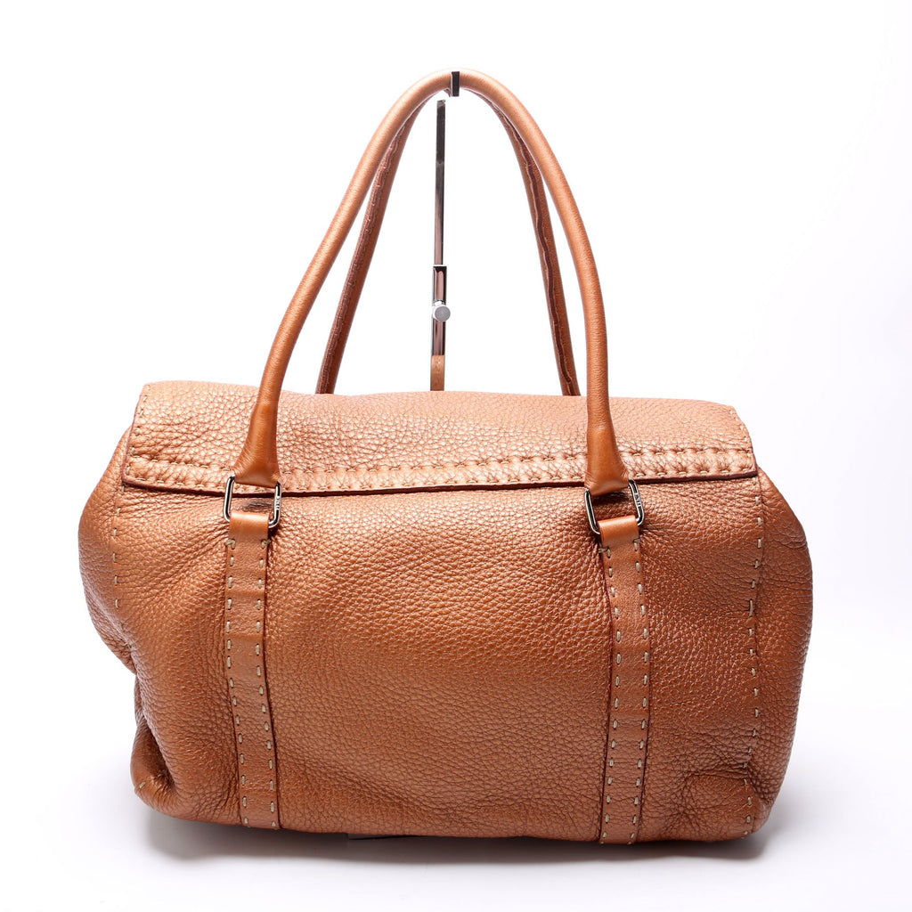 8BR487 Linda Selleria Leather Medium Brown