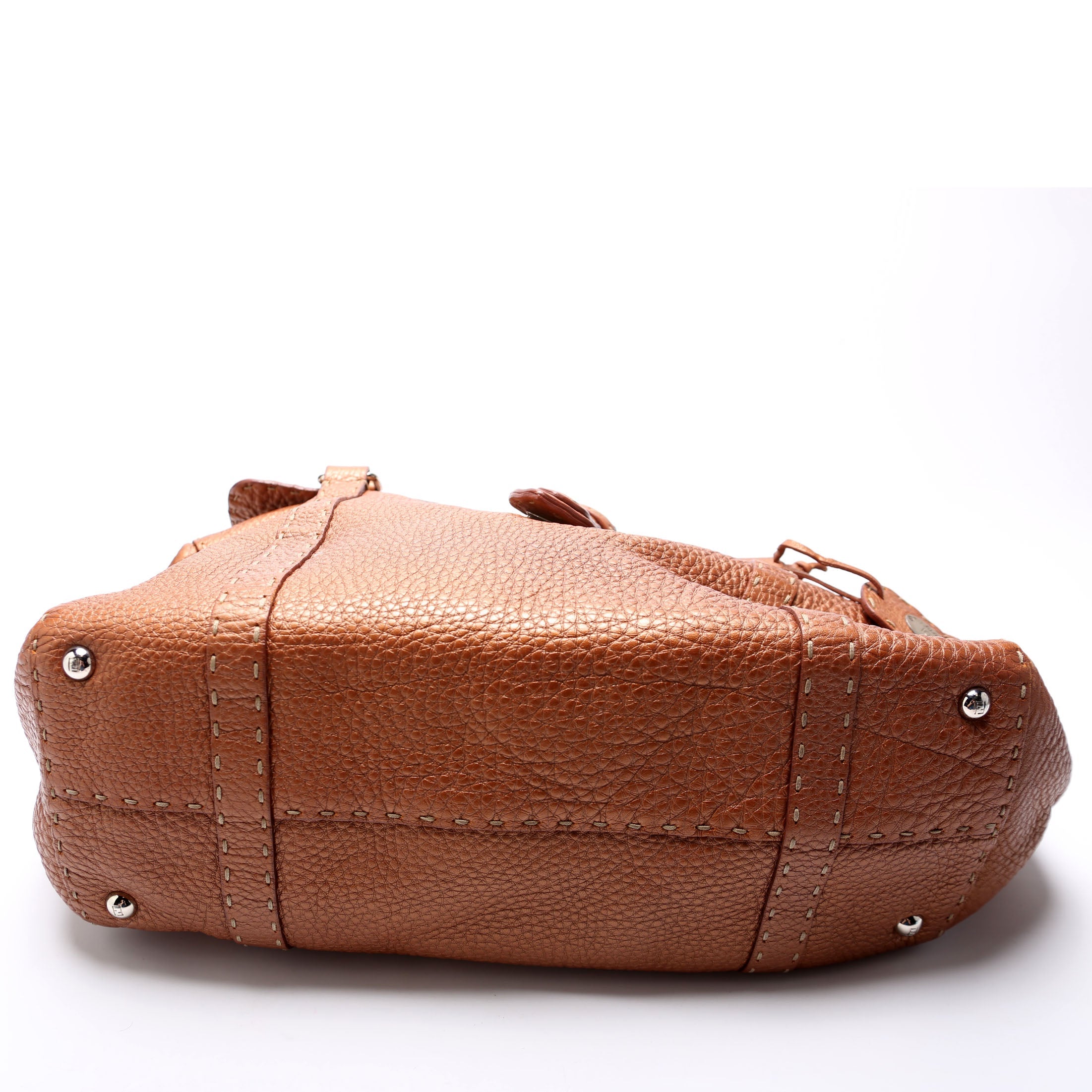 8BR487 Linda Selleria Leather Medium Brown