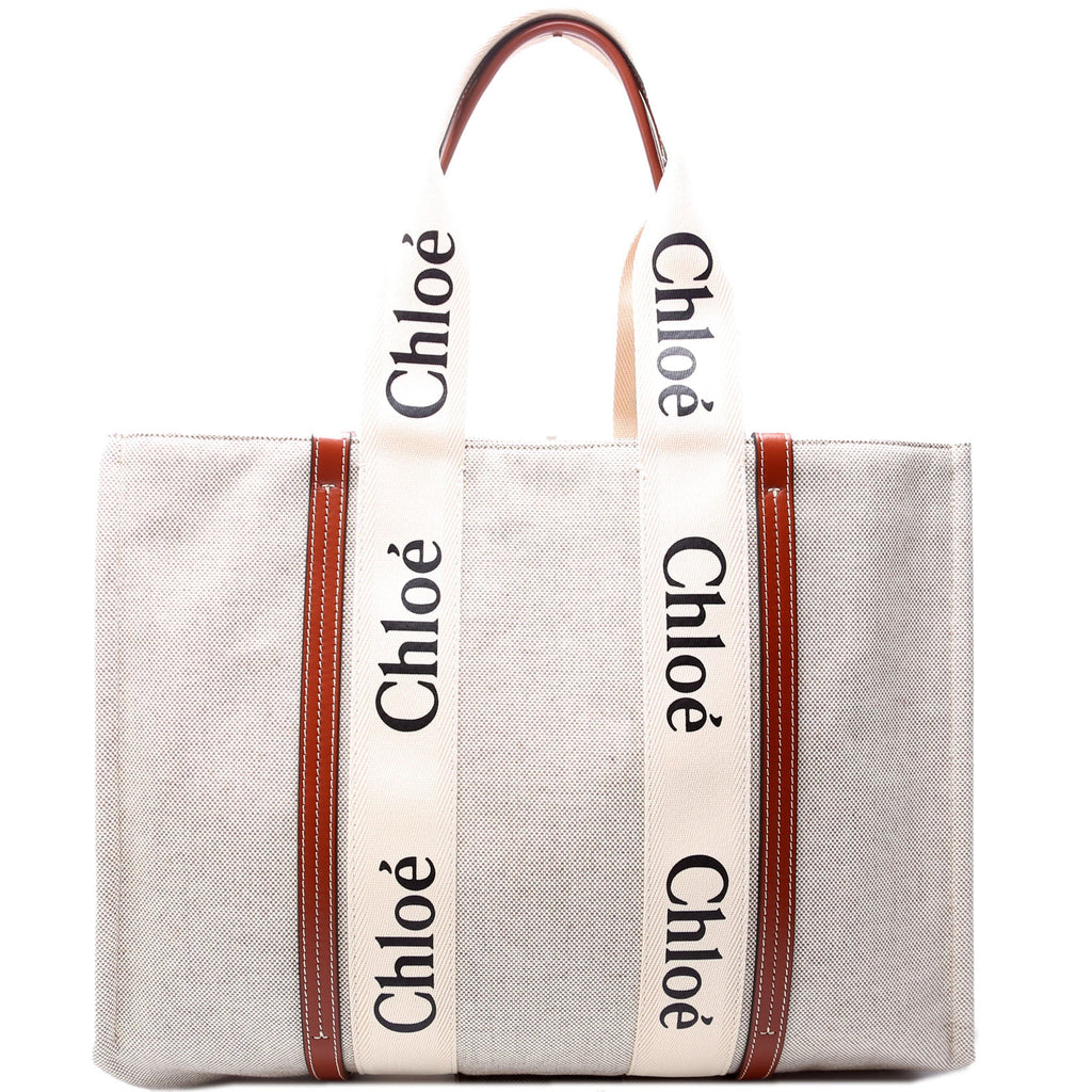 Woody Ribbon Tote Large Brown