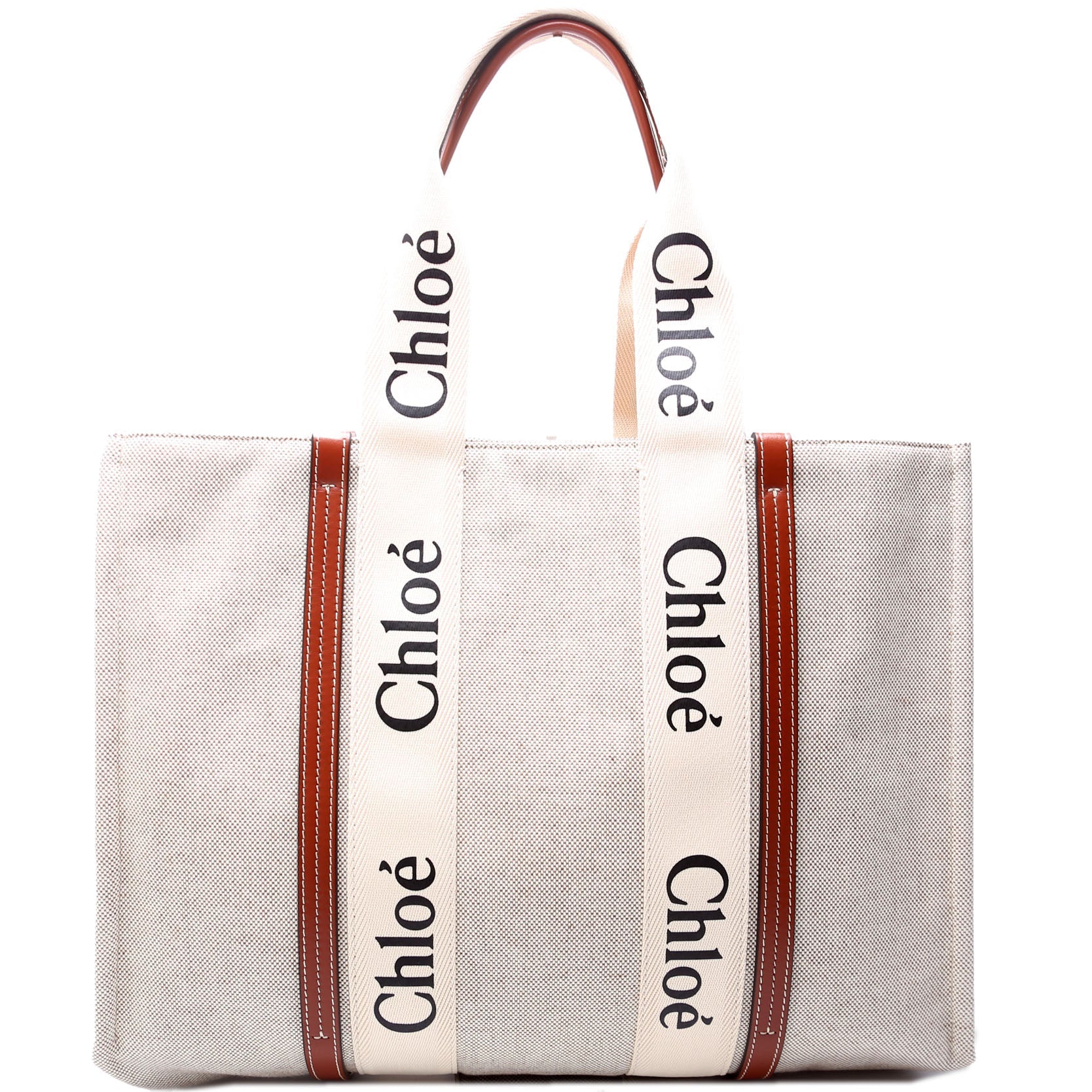 Woody Ribbon Tote Large Brown