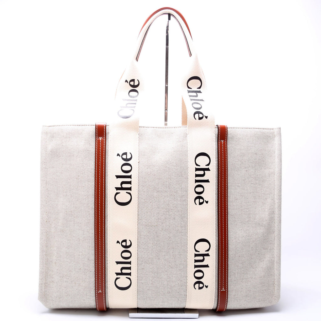 Woody Ribbon Tote Large Brown