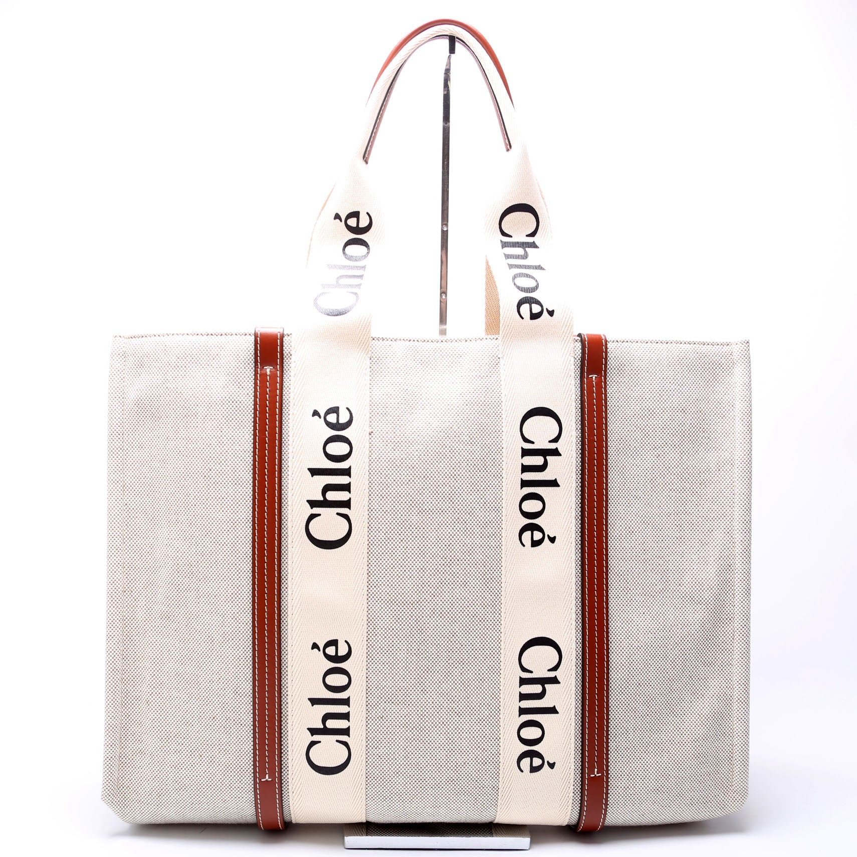 Woody Ribbon Tote Large Brown