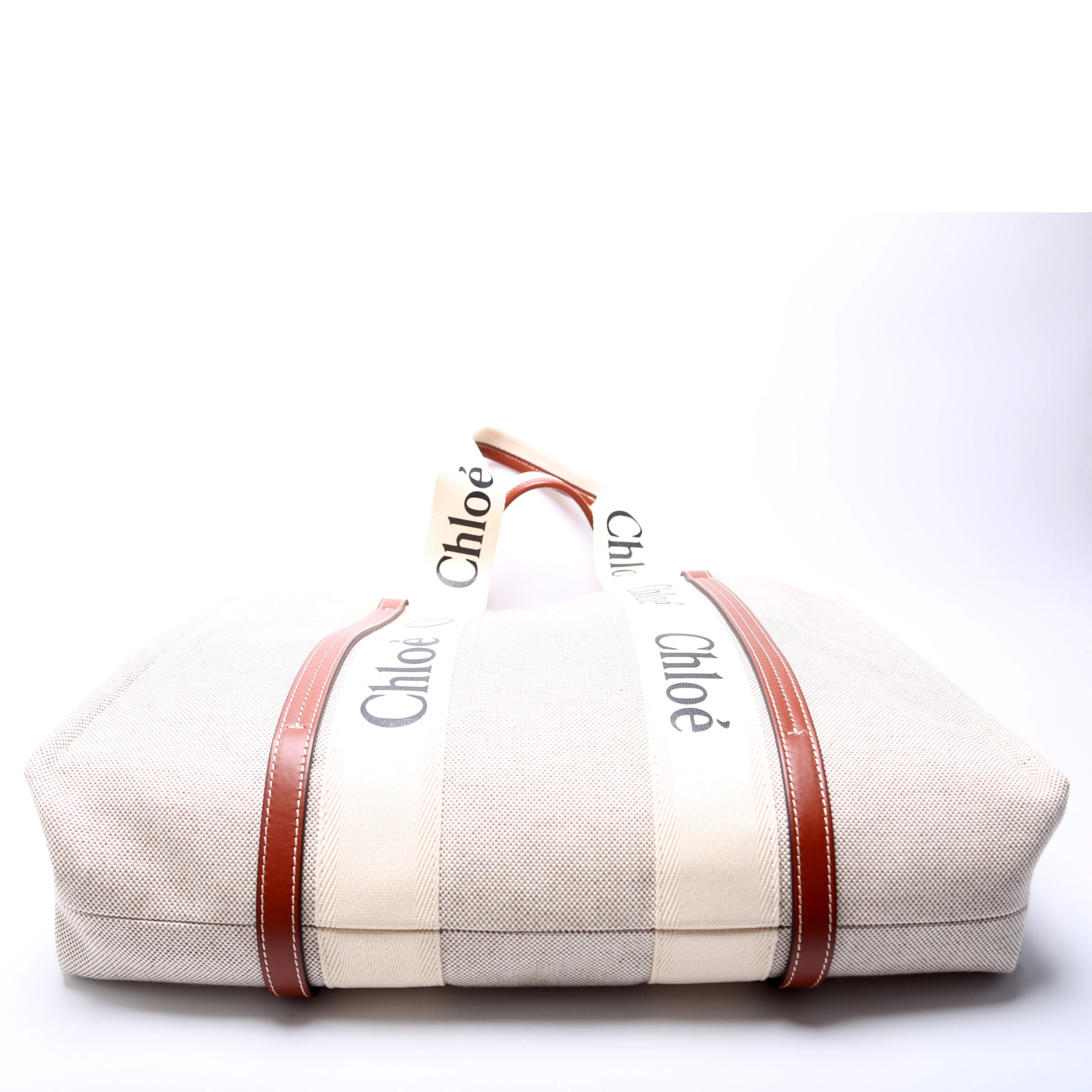 Woody Ribbon Tote Large Brown