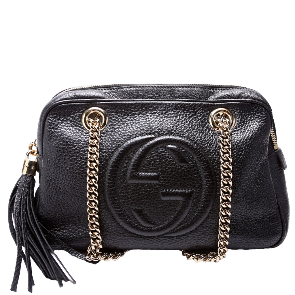 308983 Soho Chain Shoulder Bag Black