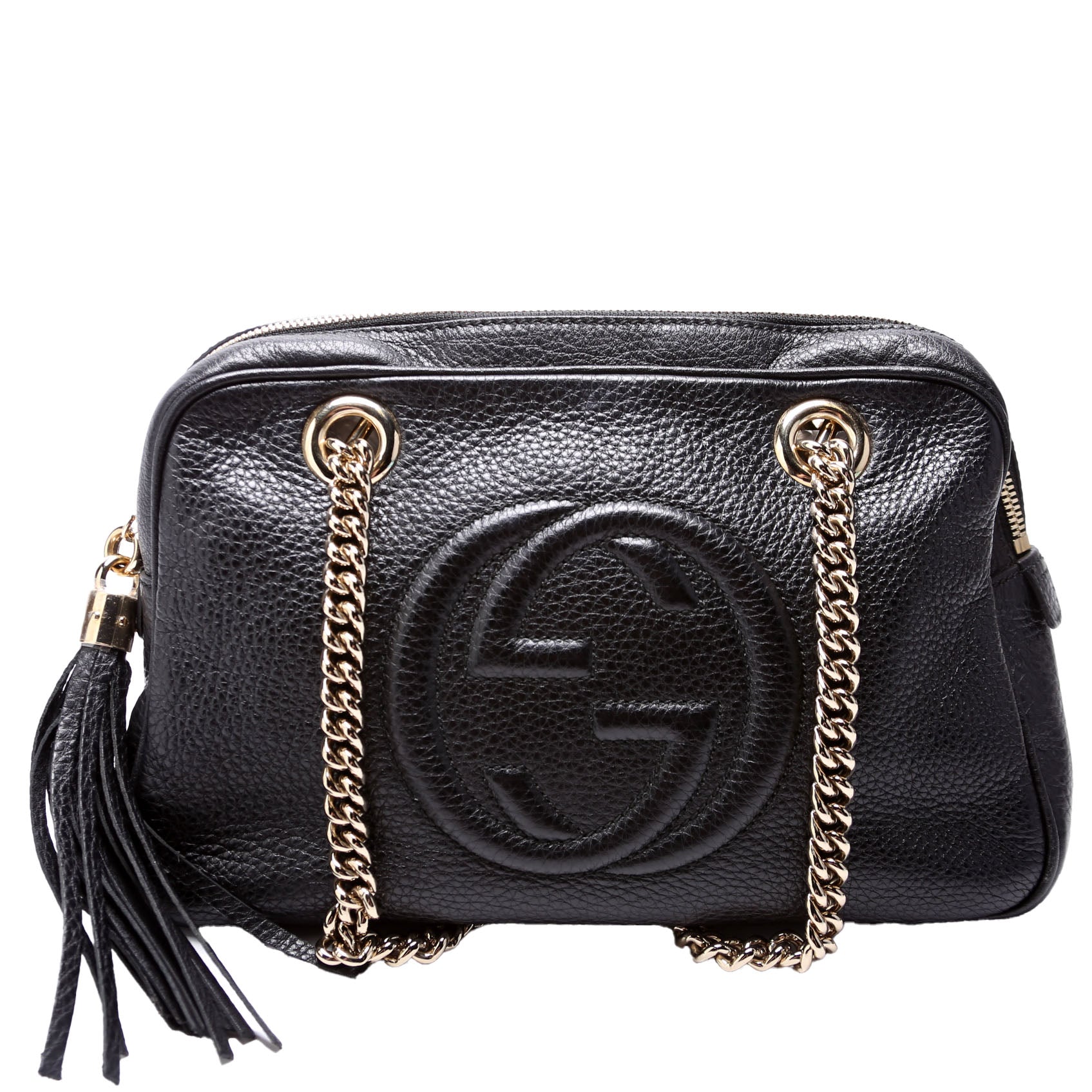 308983 Soho Chain Shoulder Bag Black